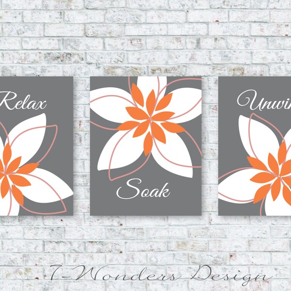 Orange Bathroom Etsy