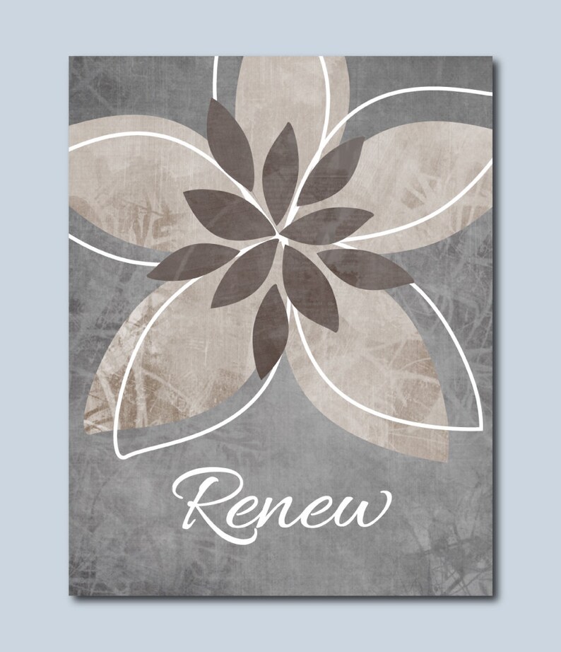 Farmhouse Neutral Flowers Bathroom Art Relax Renew Refresh Etsy