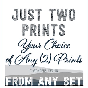 Just Two of Your Choice of ANY Art Prints 5x7, 8x10, 11x14, 16x20 Choose Your Colors Mix Match, Set or (2) Unframed Paper Prints or Canvas