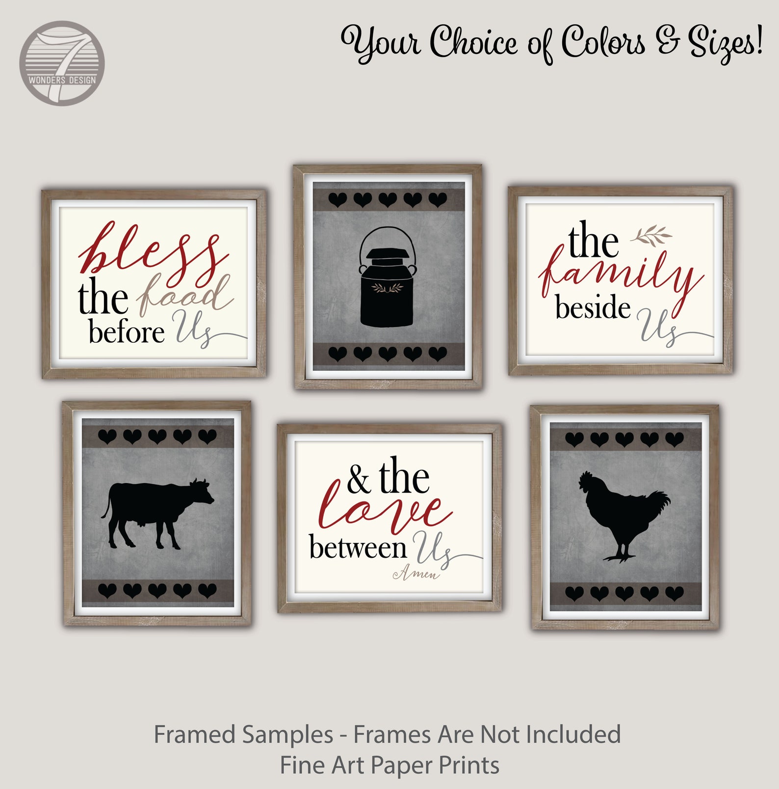 Kitchen Wall Art Bless the Food Before Us Love Between Us Etsy