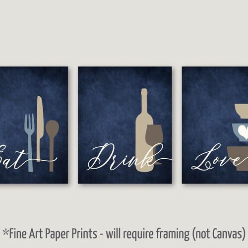 Set of 3 Kitchen Prints Coffee Print Set Kitchen Art Prints Etsy