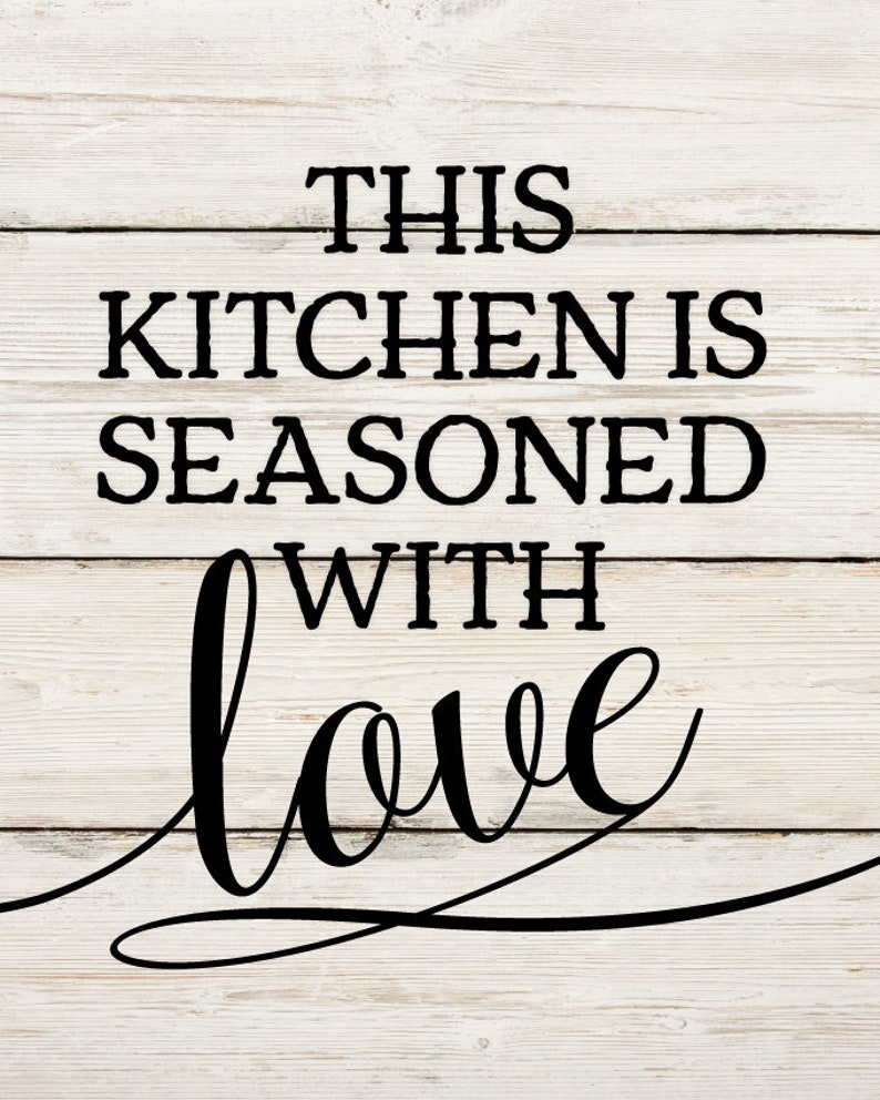 Kitchen Wall Art Print Set This Kitchen is Seasoned With Love Etsy