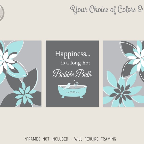 Light Blue Bath Wall Art Etsy