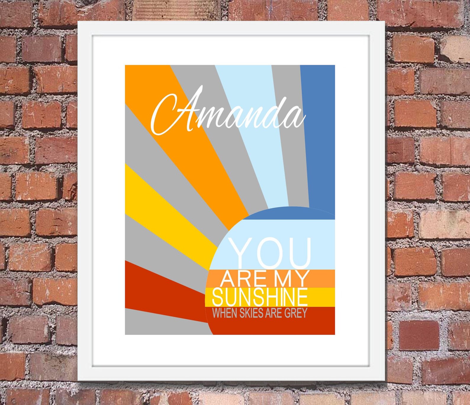 You Are My Sunshine Modern Wall Art Print 8x10 or 11 X 14 Etsy