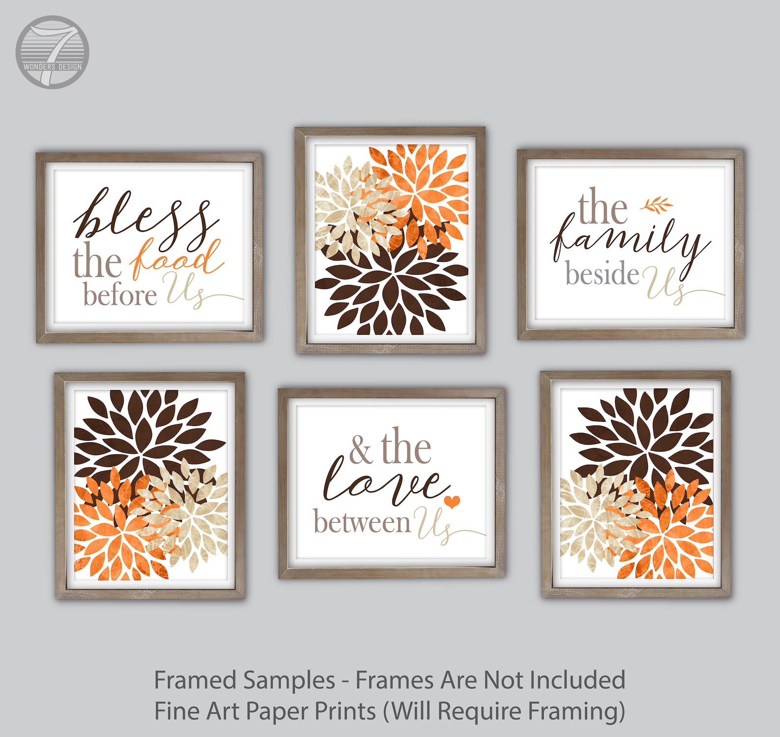 Modern Country Kitchen Wall Art Prints Bless the Food Before Etsy