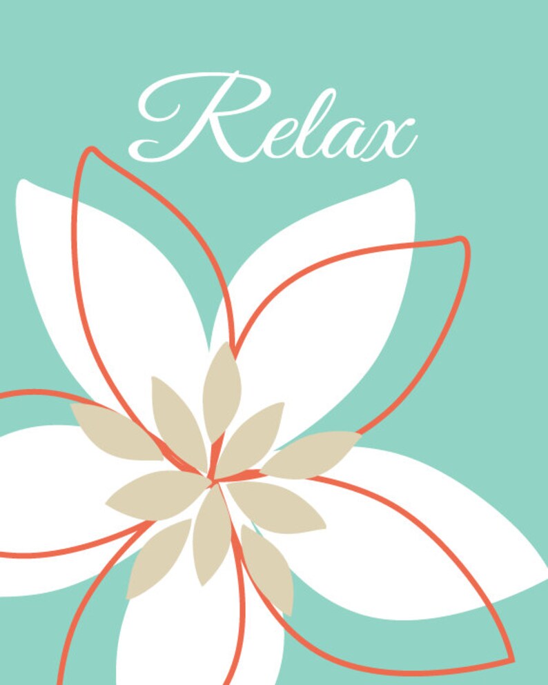 Relax Soak Unwind Abstract Floral Bathroom Art Prints Set of - Etsy