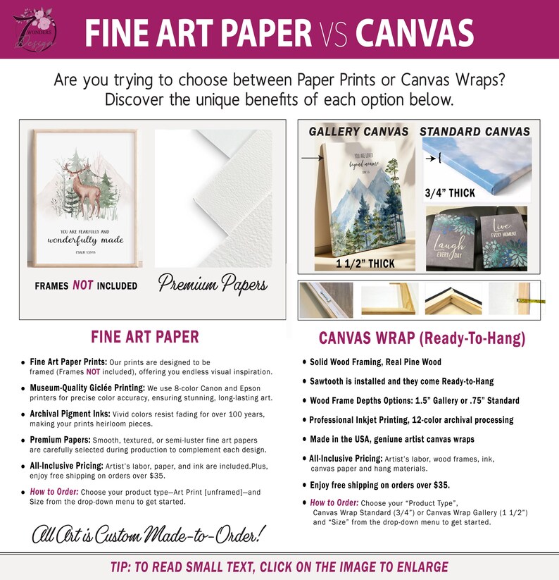 a screen shot of the fine art paper and canvas website