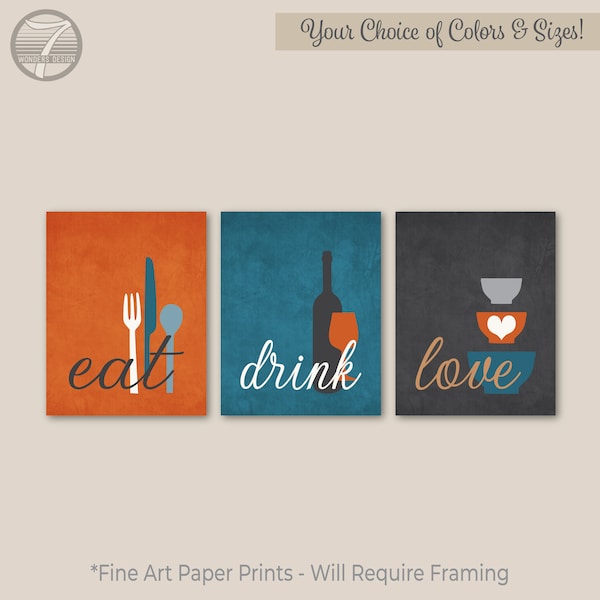 Kitchen Art Set Etsy
