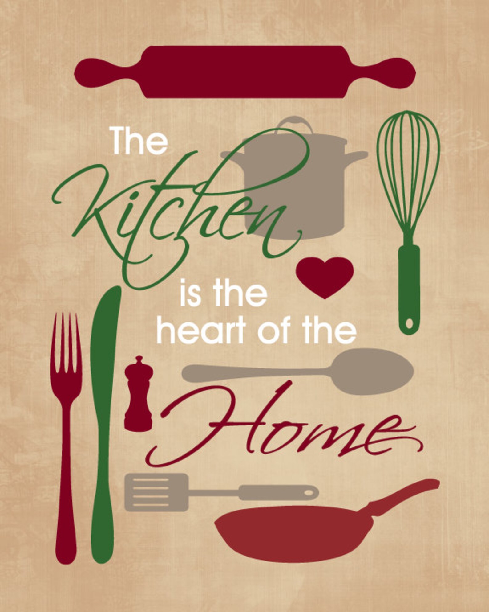 Kitchen Art Prints The Kitchen is the Heart of the Home Etsy