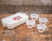 Anchor Hocking Primrose Fire King Snack Set Vintage Party Set Anchor Hocking Glassware