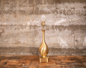 Midcentury Sculptural Brass Lamp | Working Brass and Metal Table Lamp | Table Lamp | Reading Light