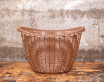 Vintage Laundry Basket | Vintage Plastic Rubber Basket  | Open Weave Basket