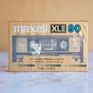 Vintage Unopened Maxell XL II 90 Blank Recordable Cassette Tape, New Old Stock, Deadstock