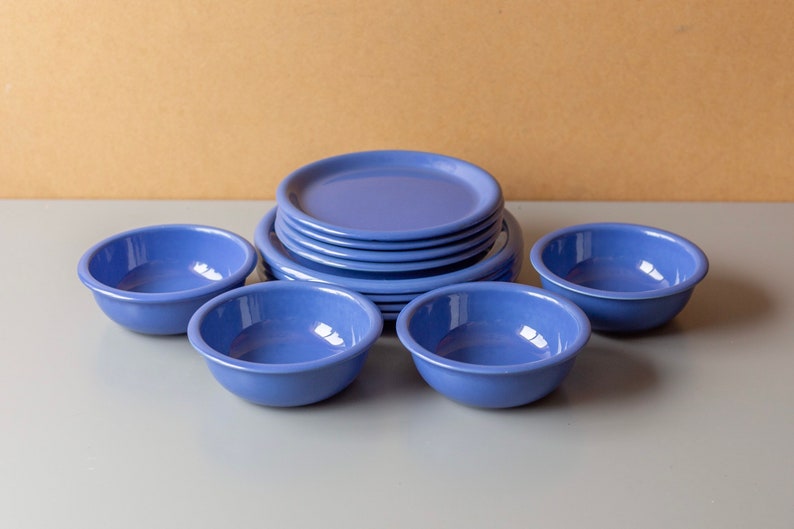 Ceramic Dinner Set Pottery Dinnerware Crown Corning Japan Prego Blue