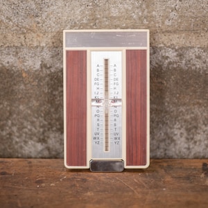 Vintage Slide Dial Address Book: Mid-Century Faux Woodgrain Office Decor