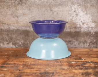 Vintage Pyrex Blue Clear Bottom Mixing Bowl Set