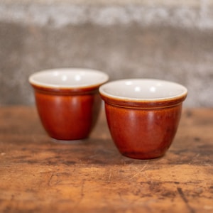Vintage Hall Ceramic Custard Cups, Set of 2 USA Pottery prep bowls,