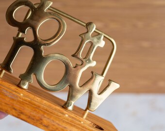 ヴィンテージ真鍮＆オーク「DO IT NOW」レターホルダー - Etsy 日本