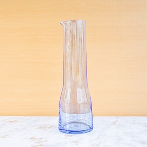 Vintage Mid Century Modern Blue Glass Carafe with Spout