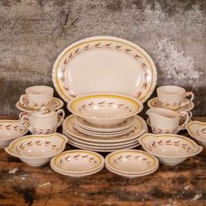 Vernon Kilns Arcadia-serviesset | Vernonware California Pottery-servies | Californisch aardewerk uit de jaren 40