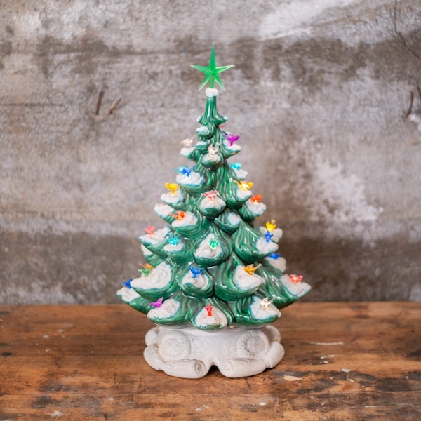 Ceramic Christmas Tree With Music Box Etsy