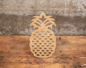 Brass Pineapple Trivet, Vintage Brass, Hospitality, Free Shipping