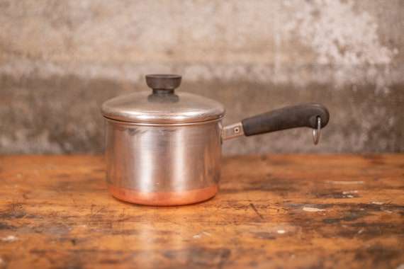 Vintage 1978 Revere Ware Copper Clad Saucepan 1 1/2 Qt. WITH Lid