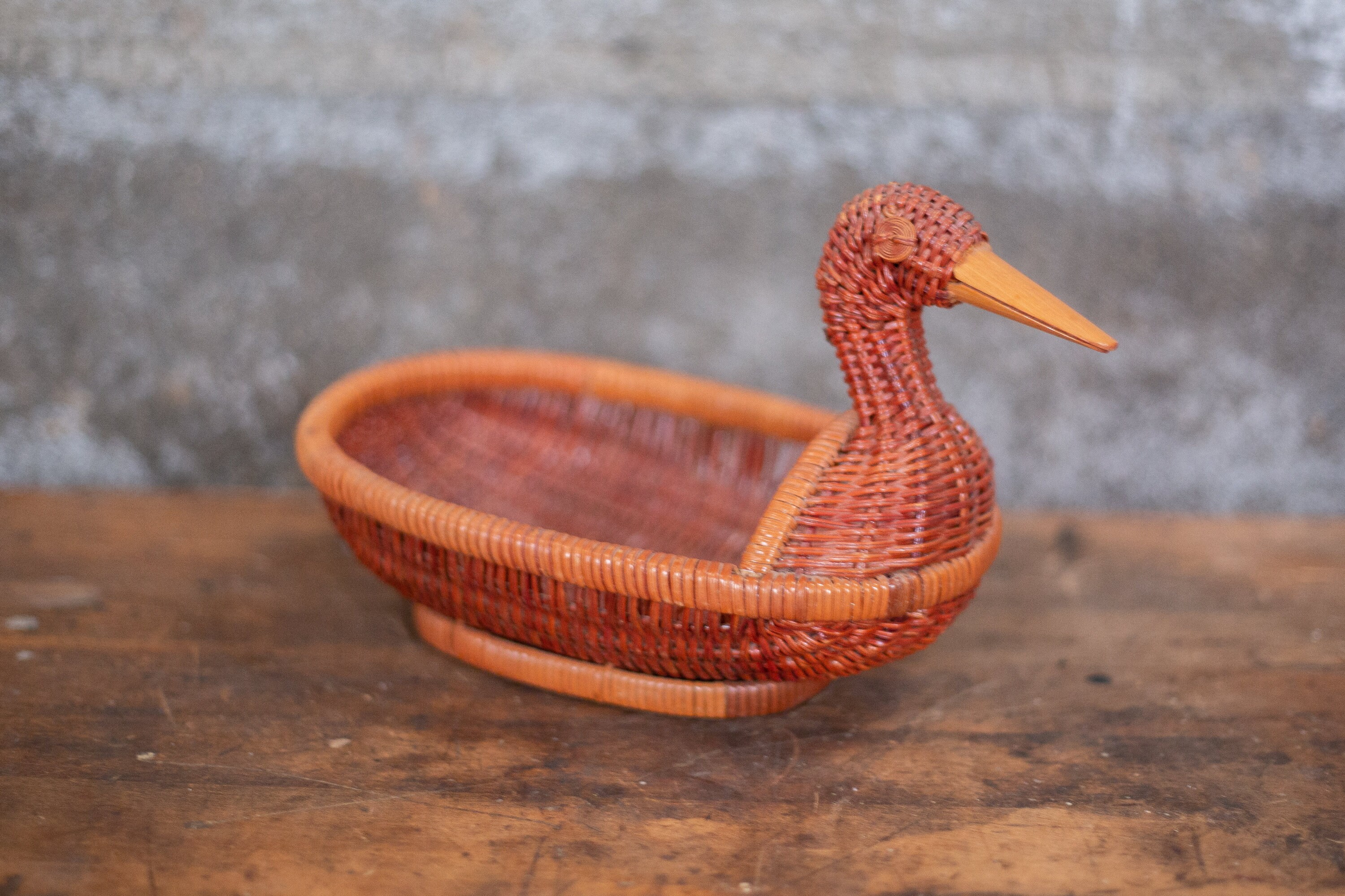 Vintage Woven Duck Basket Oval Nesting Duck Basket Etsy