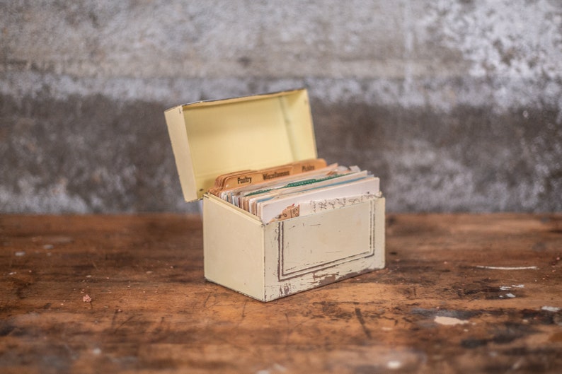 Vintage Recipe Collection and Box Card Catalog Desktop Etsy