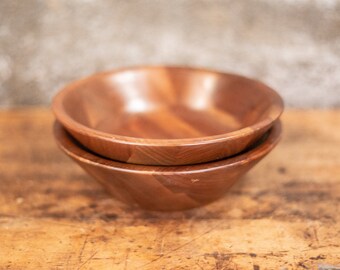 Midcentury Walnut Bowl Set | Wooden Bowls | Serving Bowls