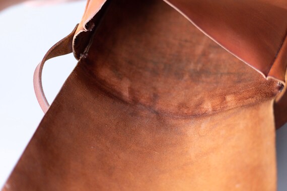 Vintage Leather Satchel, Handsewn Cross Body Bag,… - image 10