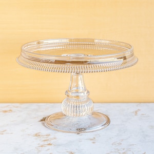 Vintage Crystal Small Cake Pedestal Plate, Baking Stand, Food Display, Pastry Case