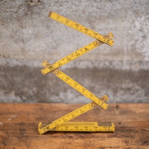 Vintage Craftsman Folding 6 Foot Ruler | Classroom Decor | Wood and Brass Measure