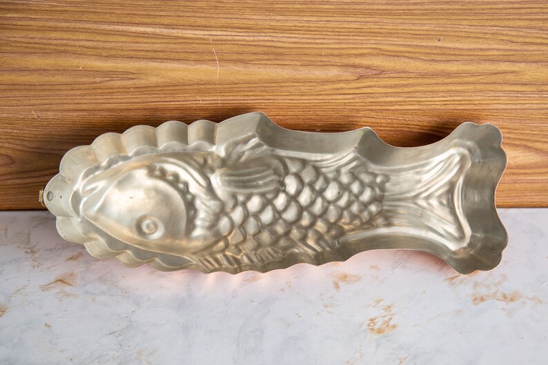 Midcentury Copper Fish Jello Mold Food Pate Mold Tin Lined Etsy
