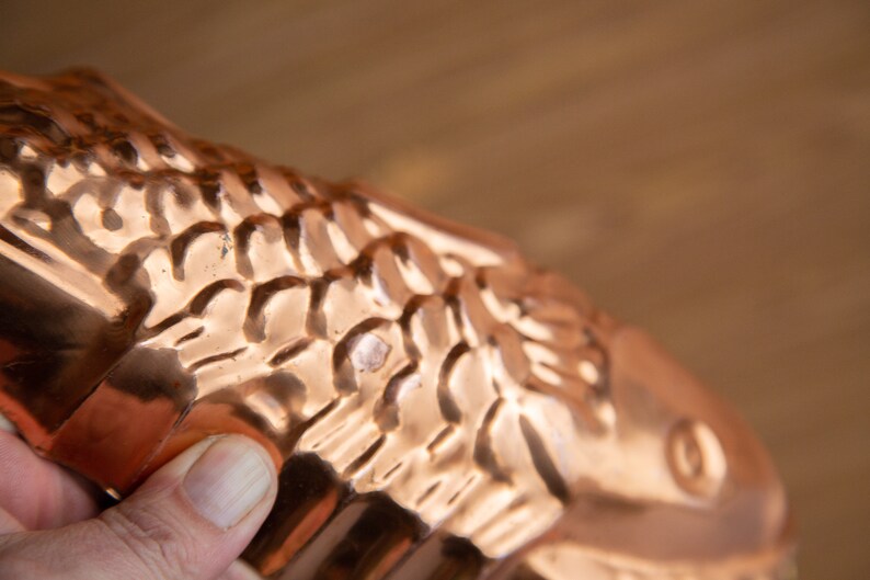 Midcentury Copper Fish Jello Mold Food Pate Mold Tin Lined Etsy