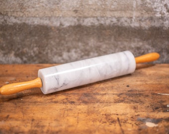 Vintage Marble Rolling Pin | Solid Marble Pastry Rolling Pin | Marble Kitchen Tool Baking