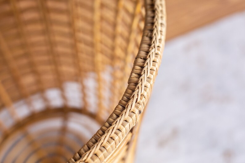 Vintage Open Weave Willow Storage or Laundry Basket image 2