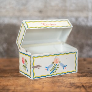 Caja de recetas vintage / Catálogo de tarjetas / Almacenamiento de escritorio