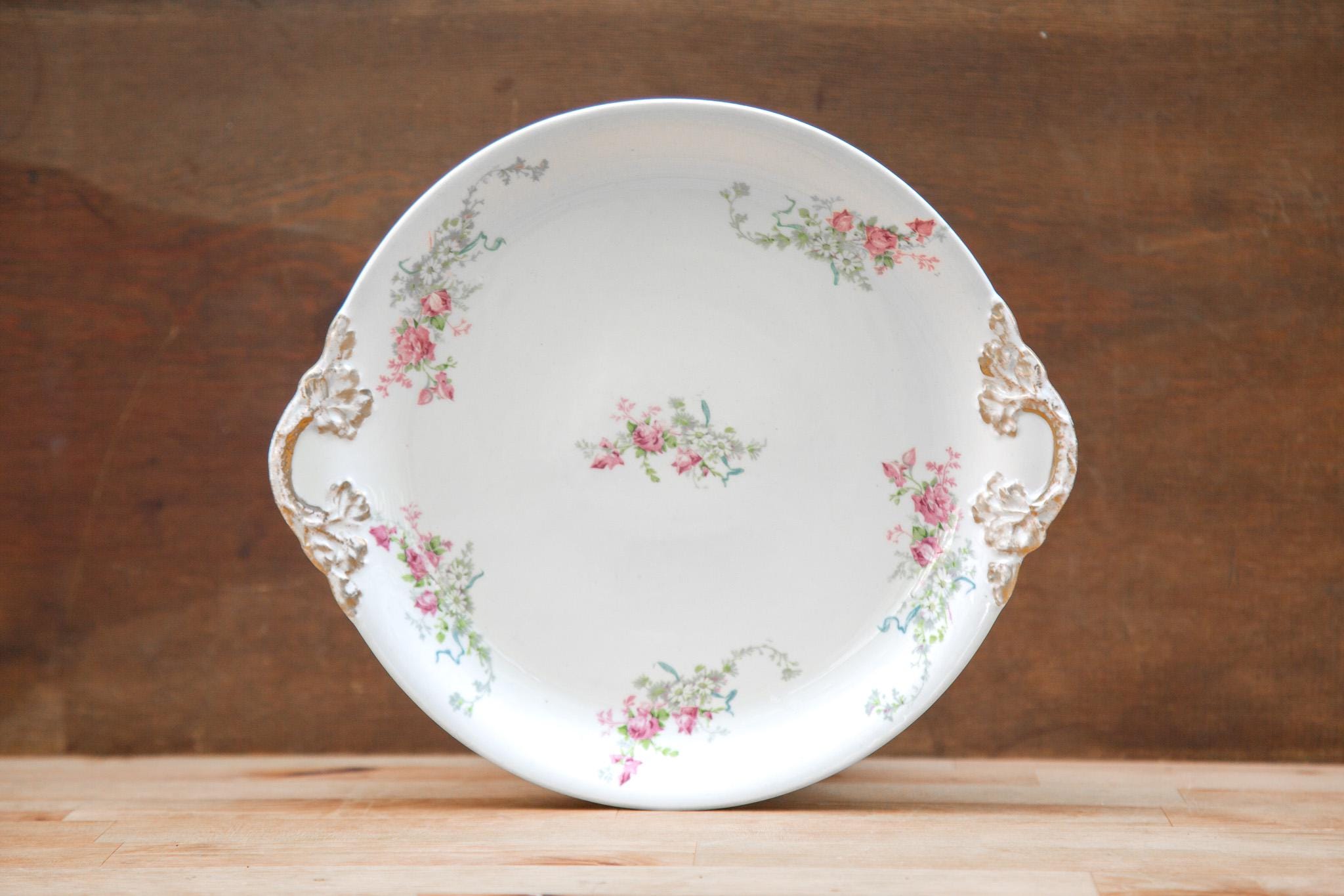 Wm Guerin & Co Limoges 花柄金縁陶磁器皿2枚セット Wm Guerin & Co Limoges 花柄金縁陶磁器皿2枚セット