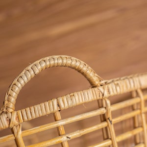 Vintage Open Weave Willow Storage or Laundry Basket image 3