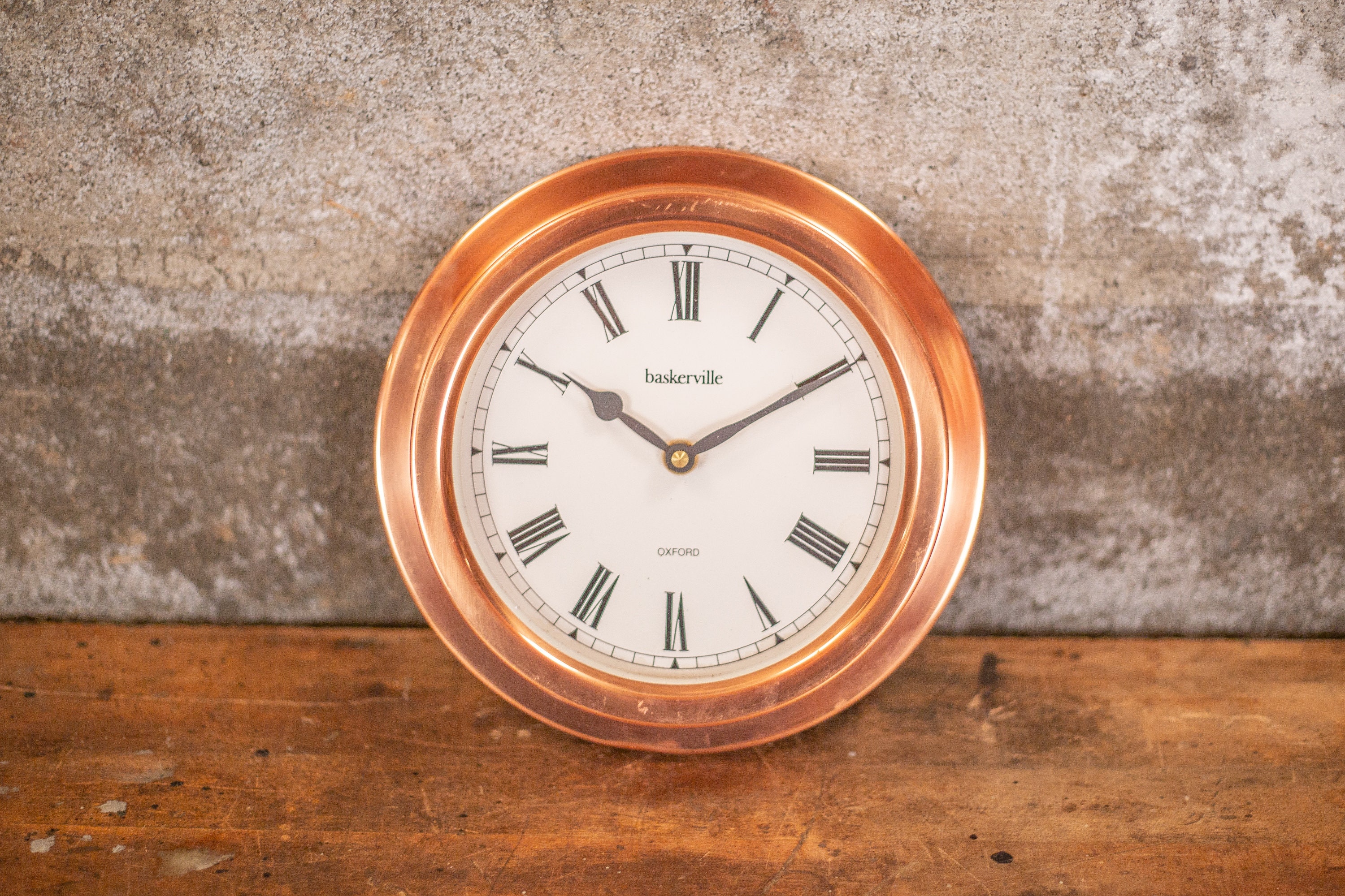 Vintage Baskerville Oxford Copper Wall Clock | Copper Clock