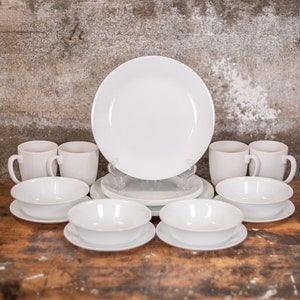 Vintage Corelle Winter Frost Weißes Geschirr Set, 20-teilig