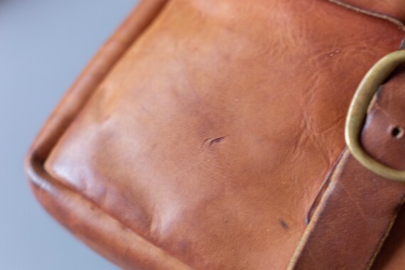 Vintage Leather Satchel, Handsewn Cross Body Bag,… - image 8