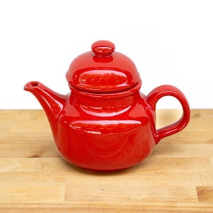 Vintage Waechtersbach Spanje koffie- of theepot met deksel in effen rode kleur, Duitse warme chocolademelkkan