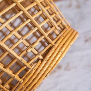 Vintage Open Weave Willow Storage or Laundry Basket image 6