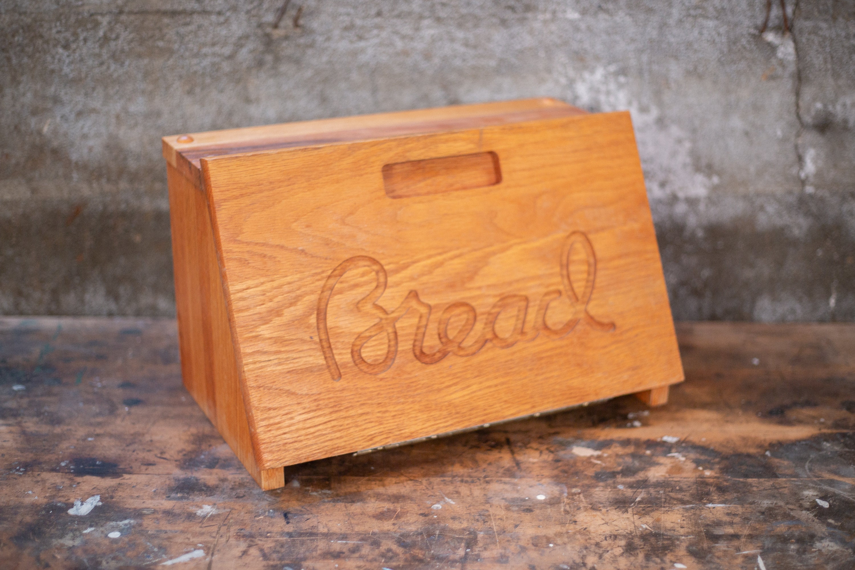 Vintage Kitchen Wooden Bread Box with Cutting Board Etsy