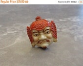 SAVE 15 Vintage Japanese Bishamonten God of Dignity God of Fortune Hand Painted Toshikane Arita Enameled Porcelain Tie Pin