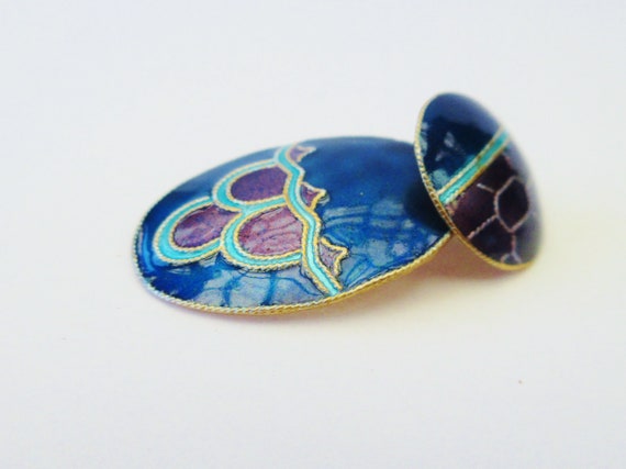 Vintage 1980s Cloisonné Enamel Articulated Art De… - image 8