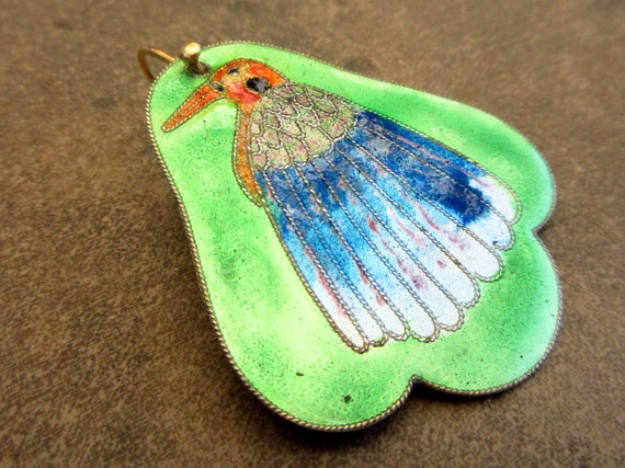 Vintage Laurel Burch 1970s Cloisonné Enamel Thund… - image 3