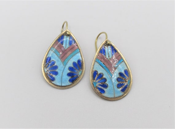 Vintage Laurel Burch 1970s Cloisonné Enamel "Bask… - image 2